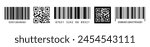 Qr code barcode vector template set