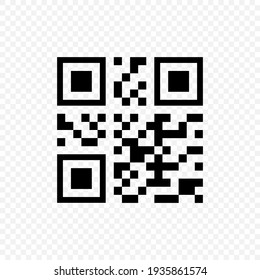 QR code black vector icon. Qr code payment scanning symbol isolated. Vector EPS 10