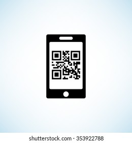 Qr Code Black Vector Icon Stock Vector (royalty Free) 353922788 