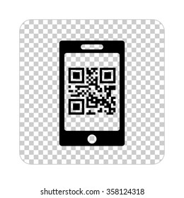 qr code  - black vector icon