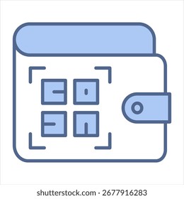 Qr Code Blue Icon Vector Illustration