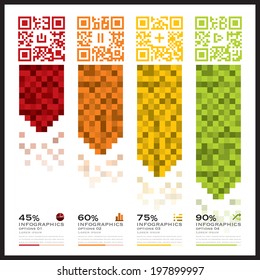 QR Code Business Infographics Banner And Background Design Template
