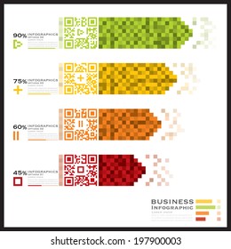 QR Code Business Infographics Banner And Background Design Template