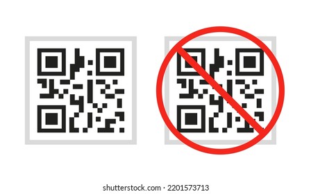 The QR code can be scanned and is not allowed. Vector illustration