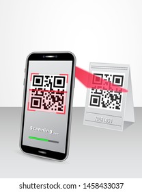 QR code cashless payment via smart phone at the shop