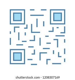 QR code color icon. Matrix barcode identification. 2D data code. Two-dimensional barcode. Isolated vector illustration