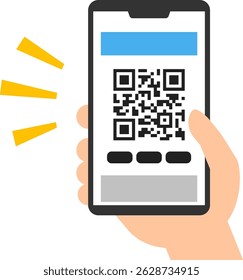 Código QR mostrado en el smartphone