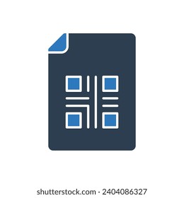 Qr Code Document Icon Sign Symbol