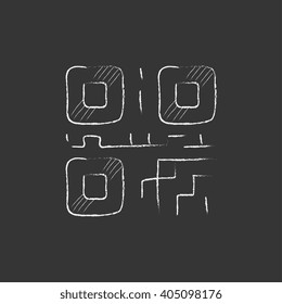 QR code. Drawn in chalk icon.