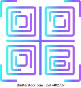 Código QR Iconos de inicio de Fintech con estilo de contorno de degradado azul