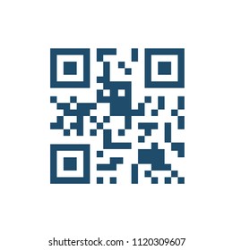 QR Code Flat Vector Icon. Isolated on White Background.