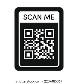 Qr code frame black color. Scan me tag