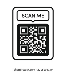 Qr code frame black color. Scan me tag