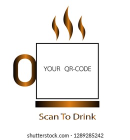 QR code frame design on mobile phone vector image