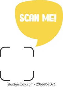 Qr code frame with text Scan Me. Scan me frame. QR code scan for smartphone.