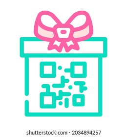 qr code gift color icon vector. qr code gift sign. isolated symbol illustration