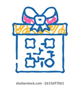 qr code gift doodle icon sketch vector. qr code gift sign. isolated symbol illustration