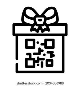qr code gift line icon vector. qr code gift sign. isolated contour symbol black illustration