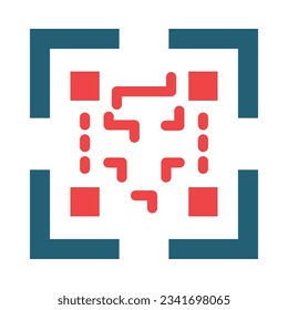 Qr Code Glyph Two Color Icon For Personal And Commercial Use.
