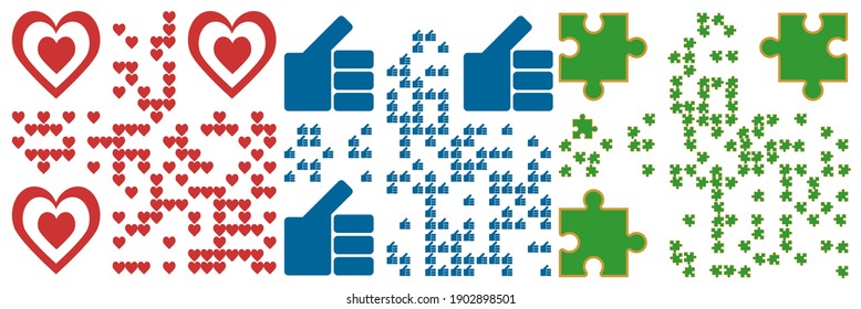 qr code heart like puzzle