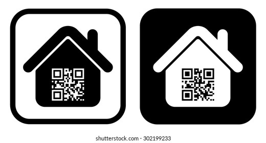 Qr Code In House Icon