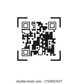 QR code icon. Barcode optical mark