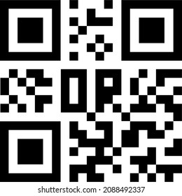 Qr code icon. Black scan code logo, barcode identification. Vector illustration