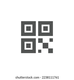 Icono de código QR Gráfico de vectores blanco y negro