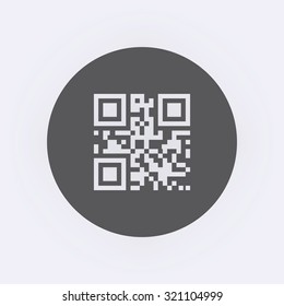 Qr code icon in circle . Vector illustration