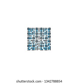 QR code icon design. Shopping icon vector illustration