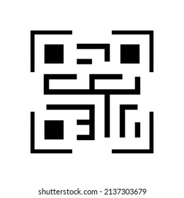 qr code icon design, vector illustration with line style, best used for banner or web application