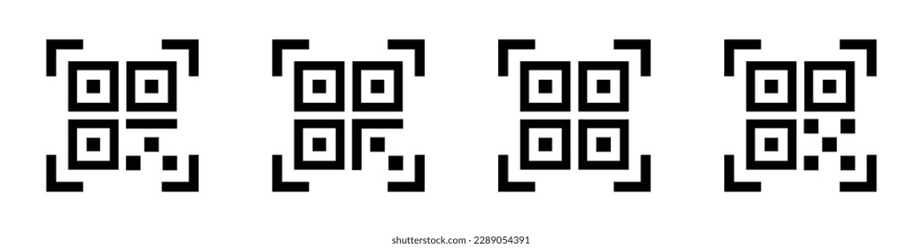 Icono de código Qr. Icono de código qr de digitalización, ilustración vectorial