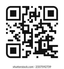 QR code icon. An example of a QR code. Quick response code for smartphone, mobile app, payment and discount. Vector illustration.