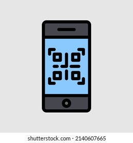 Qr code icon in filled line style about black friday, use for website mobile app presentation