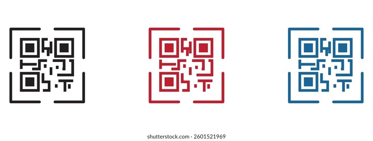 Qr code icon Flat art illustration in outline . 