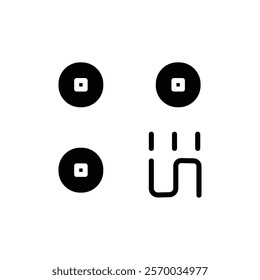 QR code icon Flat simple outline set