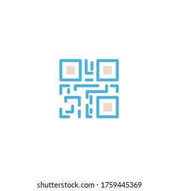 QR code icon flat vector logo design trendy illustration signage symbol graphic simple