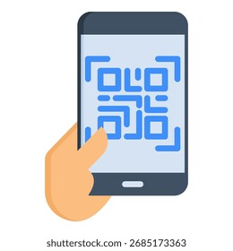Qr Code Icon Flat Vector Illustration