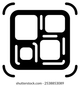 qr code icon with glyph style. Suitable for website design, logo, app and UI. Based on the size of the icon in general, so it can be reduced.