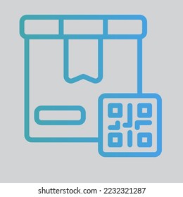 Qr code icon in gradient style about logistics, use for website mobile app presentation