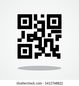 Qr Code Icon with Gray Shadow 