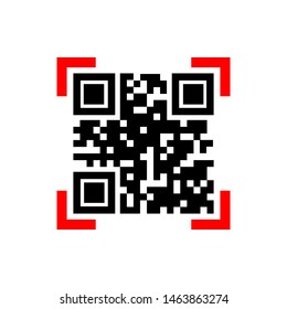 QR Code Icon. Illustration of Square Codes As A Simple Vector Sign & Trendy Symbol for Design,  Websites, Presentation or Mobile Application. 