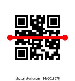 QR Code Icon. Illustration of Square Codes As A Simple Vector Sign & Trendy Symbol for Design,  Websites, Presentation or Mobile Application. 