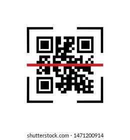 
QR Code Icon. Illustration of Square Codes As A Simple Vector Sign & Trendy Symbol for Design,  Websites, Presentation or Mobile Application. 