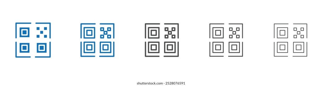 Icono de código QR Vector plano aislado en el contorno