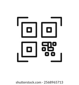 Qr code icon Isolated flat vector in outline