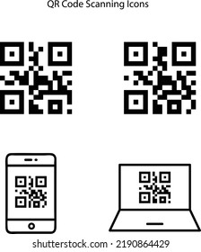 qr code icon isolated on white background. qr code icon thin line outline linear qr code symbol for logo, web, app, UI. qr code icon simple sign.