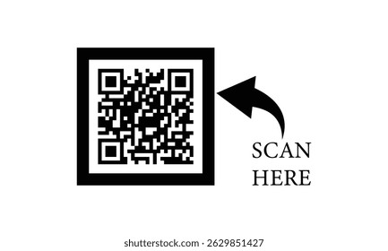 QR code icon isolated on white background.  QR code for mobile app, payment and phone. vector.