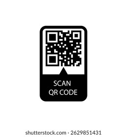QR code icon isolated on white background.  QR code for mobile app, payment and phone. vector.