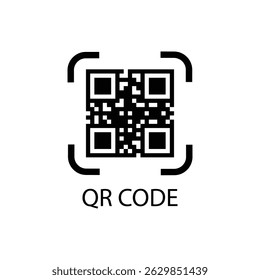 QR code icon isolated on white background.  QR code for mobile app, payment and phone. vector.